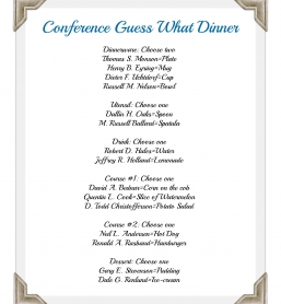 General Conference Guess What Dinner